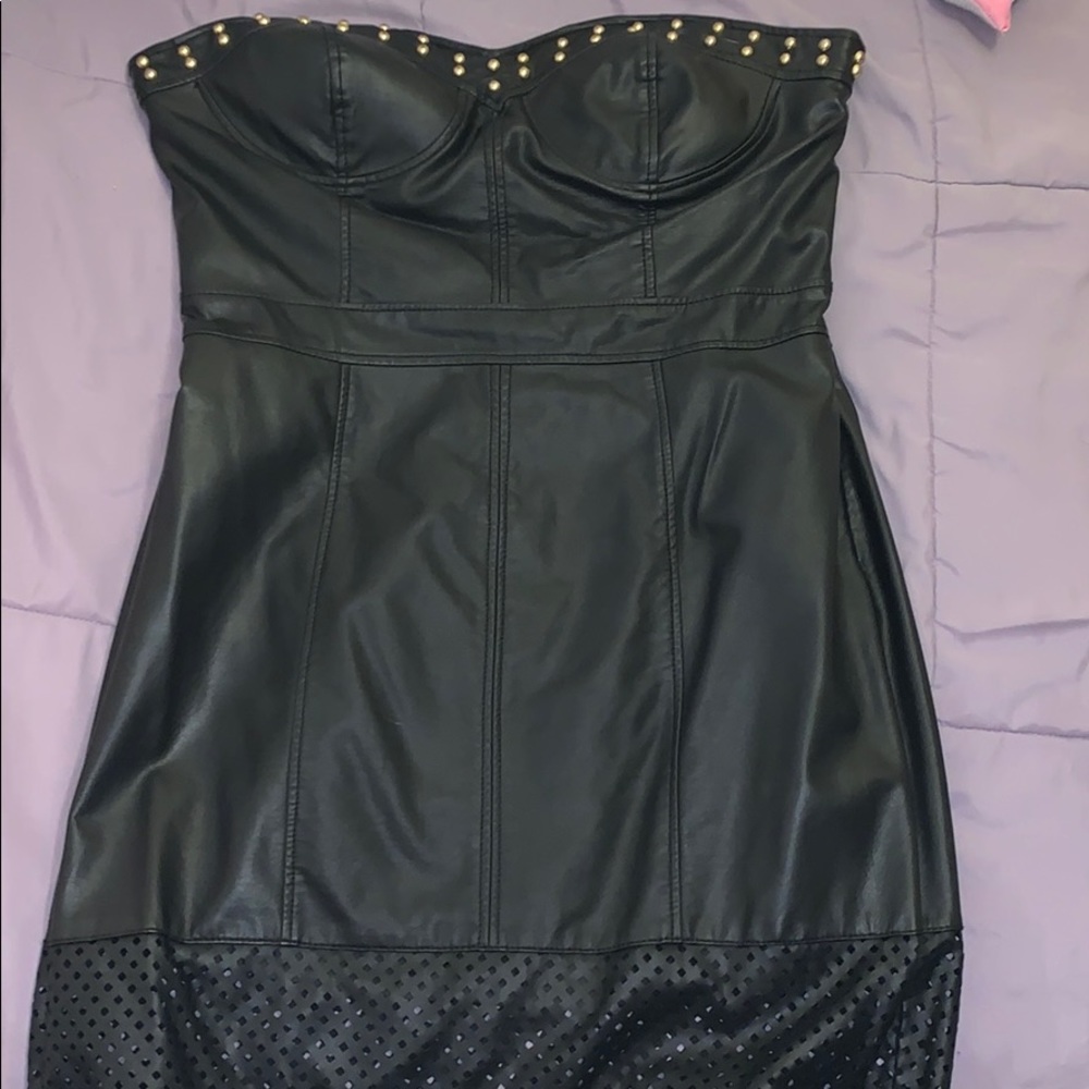 Faux Leather Dress